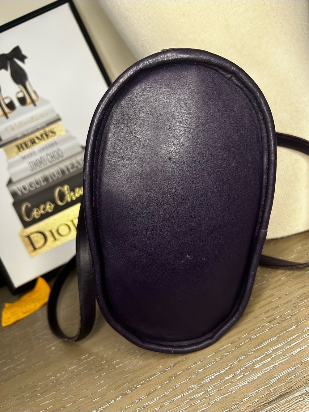 COACH Vintage Tribeca Purple Glove-Tanned Leather Bleeker Bucket Shoulder Bag - Picture 9 of 13